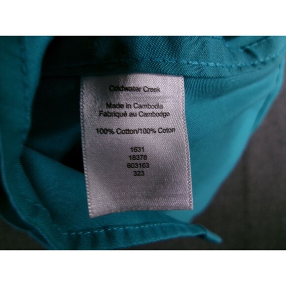 Coldwater Creek Top Women 16 Teal Capsule Base Layer No Iron Classic Office Work - Picture 7 of 10